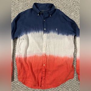 Polo Ralph Lauren Red White and Blue Button Down SZ L NEW